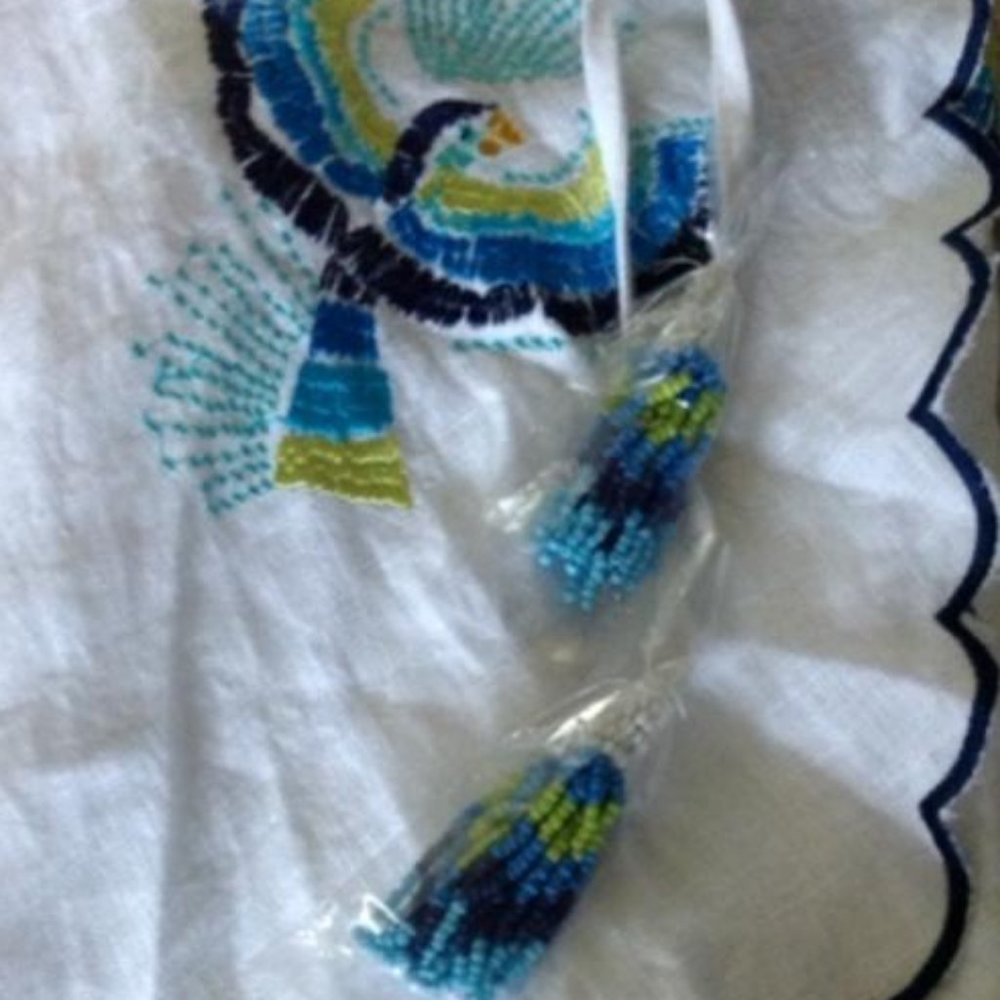 Farm Rio Macaw Embroidered Tie Front Cutout Dress - Picture 12 of 14